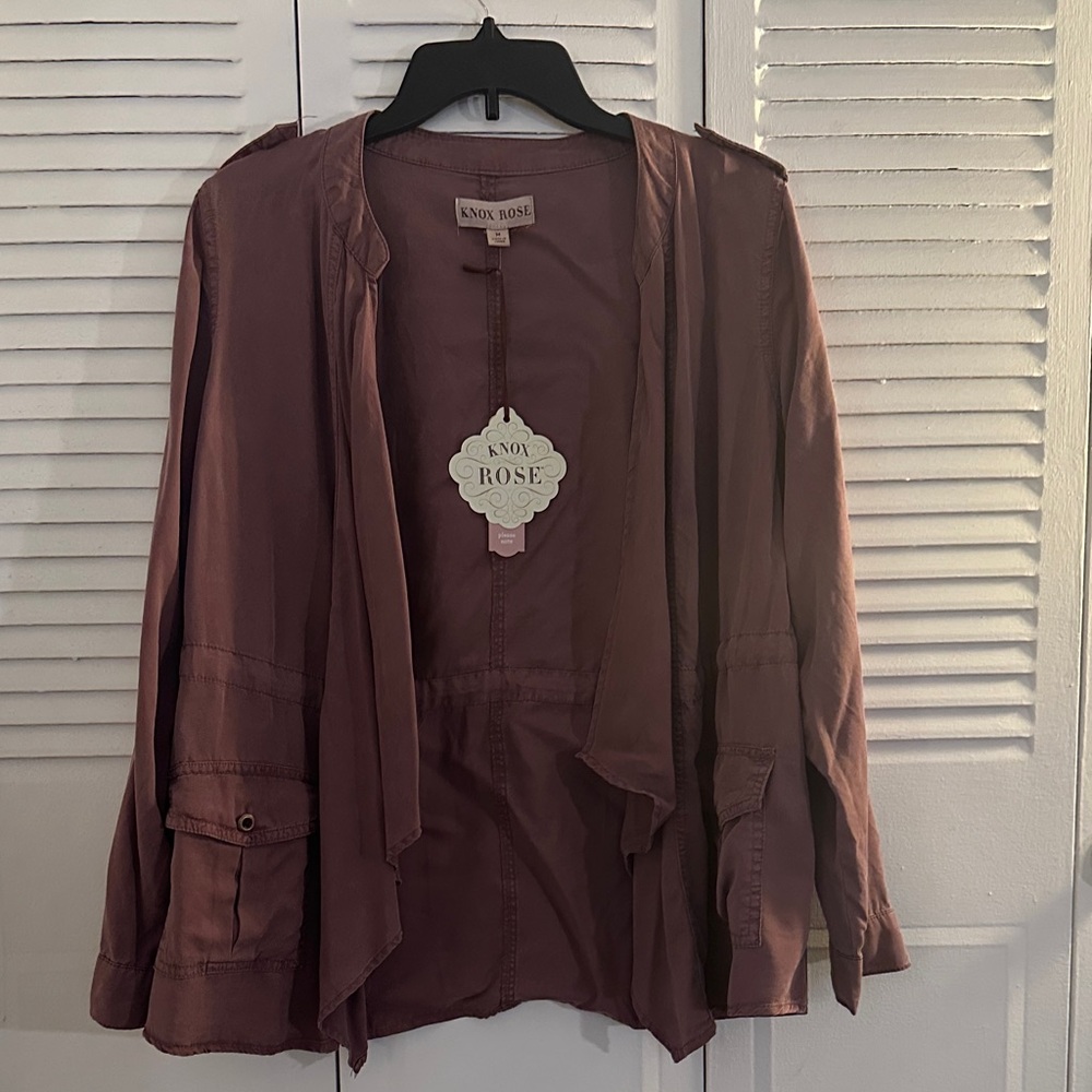 *NWT* Knox Rose Dusty Rose Open Shirt Jacket Size Medium